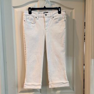 NYDJ White Marilyn Cropped Straight-Leg Jeans